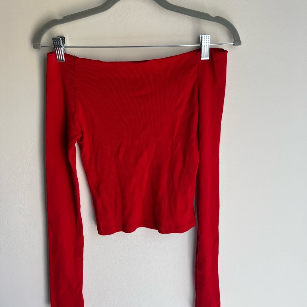 red brandy Melville off the shoulder